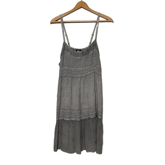 Sundress Woman’s Size XL Papillon Gray Stone Washed Spaghetti Straps Cinched - Picture 1 of 11